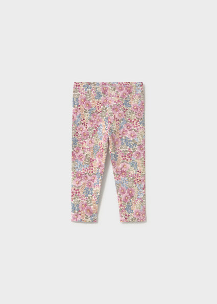 Mayoral Younger Girl Mauve Floral Printed Leggings