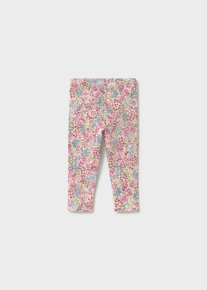 Mayoral Younger Girl Mauve Floral Printed Leggings