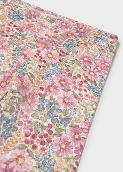 Mayoral Younger Girl Mauve Floral Printed Leggings