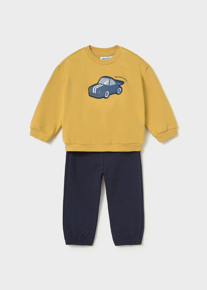 Mayoral Younger Boys Mustard Race Car Tracksuit