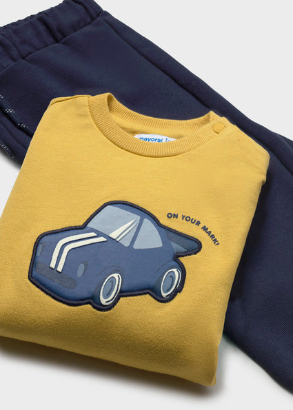 Mayoral Younger Boys Mustard Race Car Tracksuit