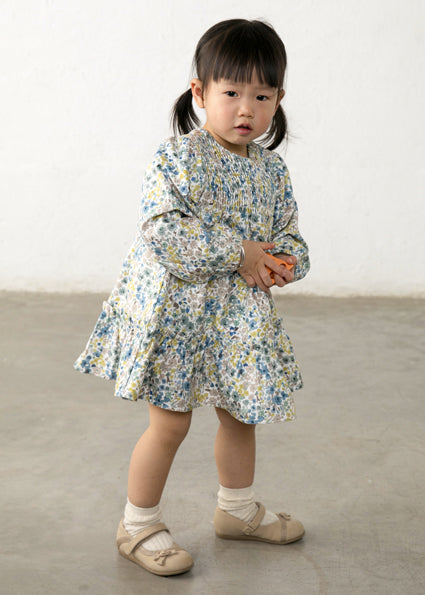 Mayoral Younger Girls Velvet Printed Dress