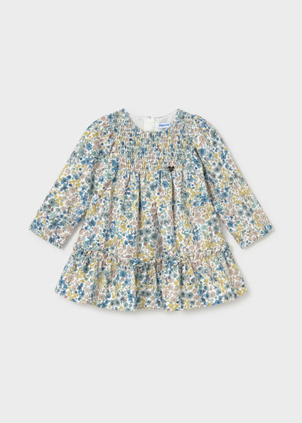 Mayoral Younger Girls Velvet Printed Dress