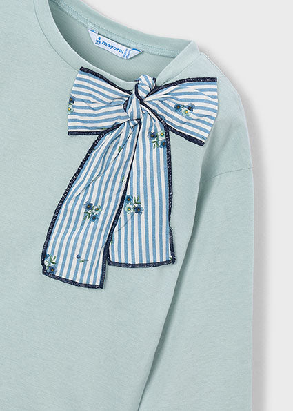 Mayoral Girls Long Sleeve Bow Design Top