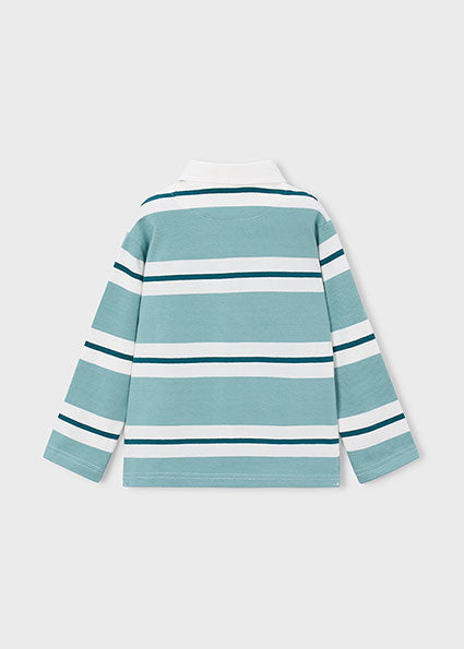 Mayoral Boys Teal Green Stripe Polo Shirt