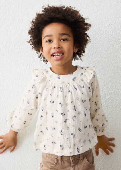 Mayoral Girls Floral Print Blouse