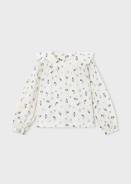 Mayoral Girls Floral Print Blouse
