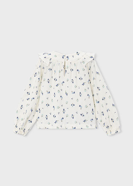 Mayoral Girls Floral Print Blouse