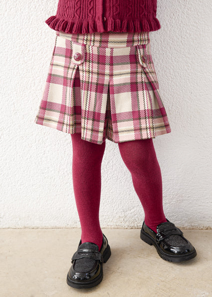 Mayoral Girls Rasberry Red Check Shorts