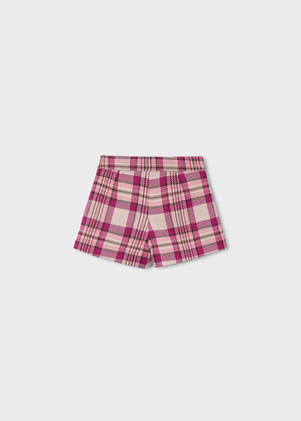 Mayoral Girls Rasberry Red Check Shorts