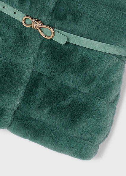 Mayoral Girls Green Faux Fur Gilet