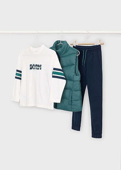 Mayoral Boys 3 Piece Gilet, Top and Joggers Set