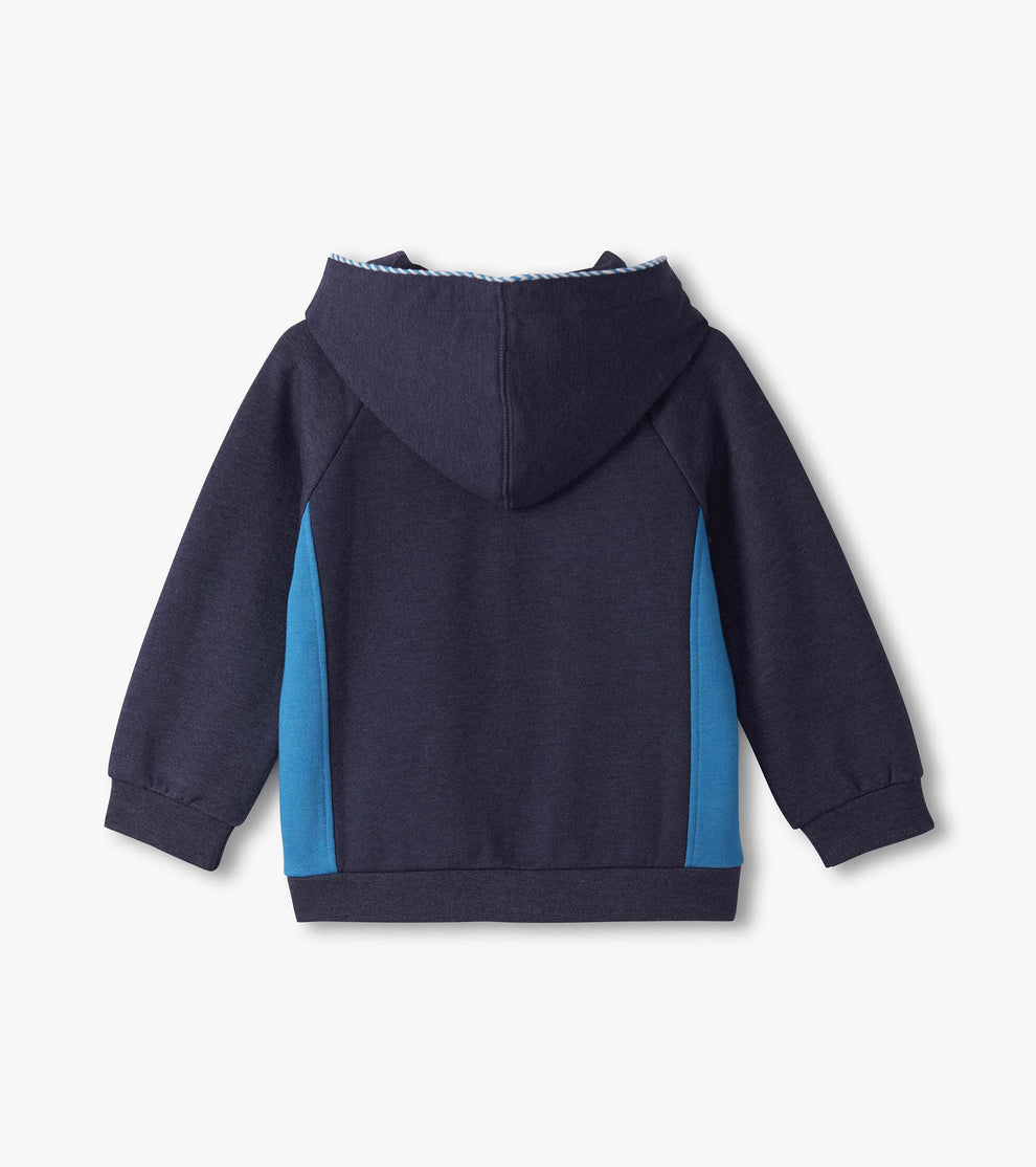 Hatley Younger Boys Navy and Blue Zip Hoodie