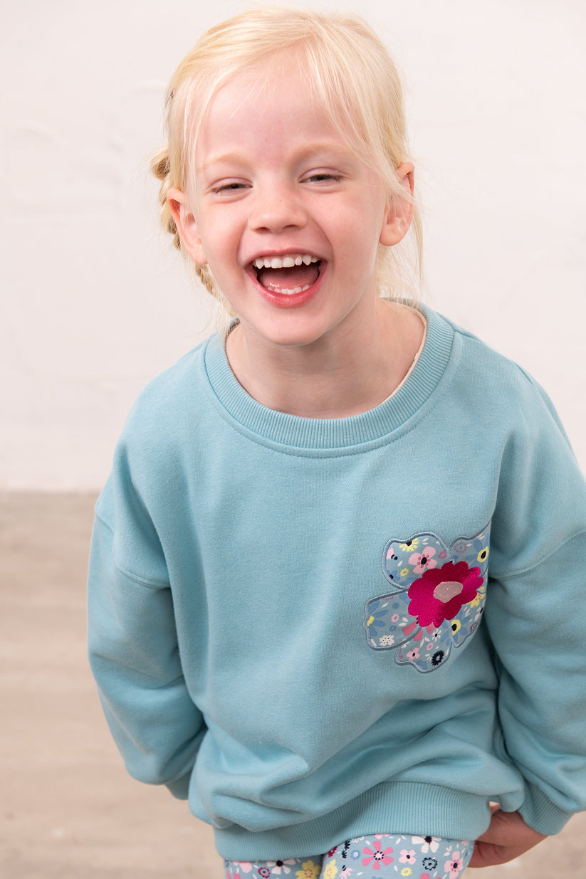 Lighthouse Teal Floral Sweater