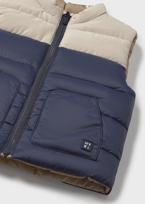Mayoral Baby Boy Navy Bear Reversible Gilet 2348