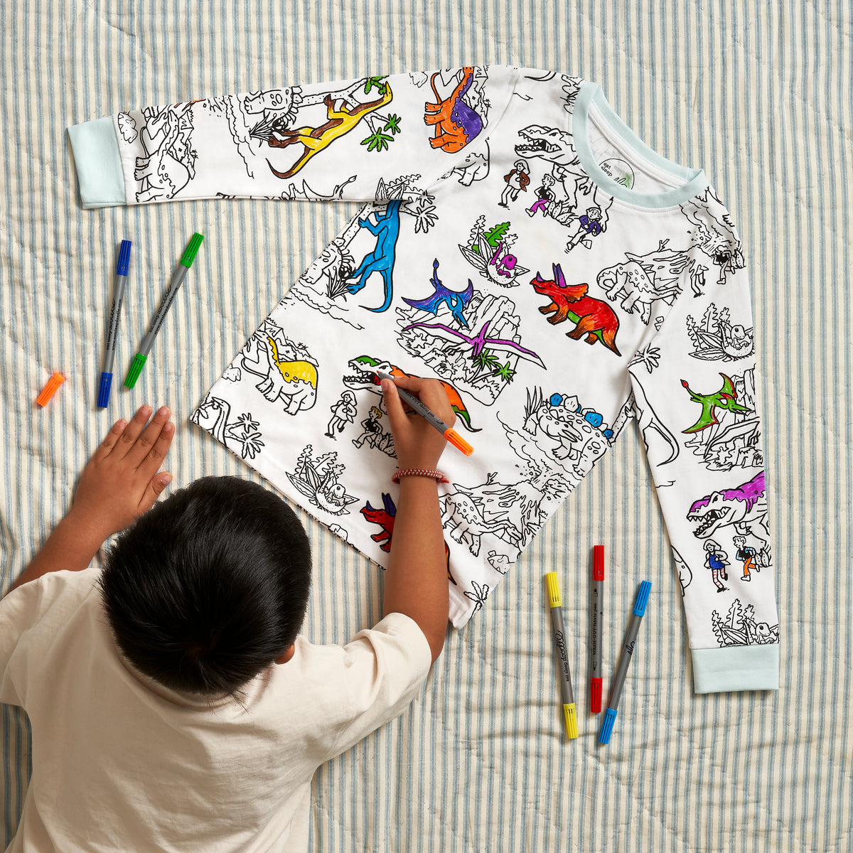 Dinosaur Colour In Cotton Pyjamas
