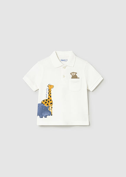 Mayoral Younger Boys Safari Animal Polo T-Shirt 1108