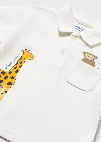 Mayoral Younger Boys Safari Animal Polo T-Shirt 1108