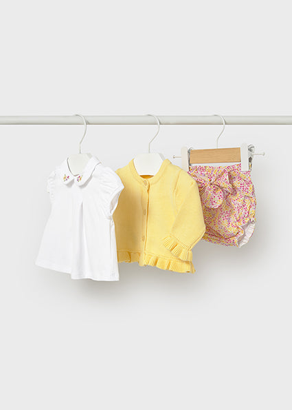 Mayoral Baby Girl Lemon Floral 3 Piece Set 1287