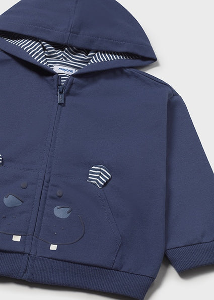 Mayoral Younger Boys Navy Zip-Up Hoodie 1407