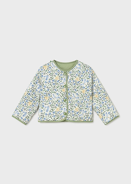 Mayoral Younger Girls Green Floral Reversible Jacket  1493 061