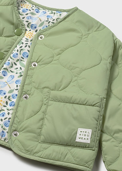 Mayoral Younger Girls Green Floral Reversible Jacket  1493 061