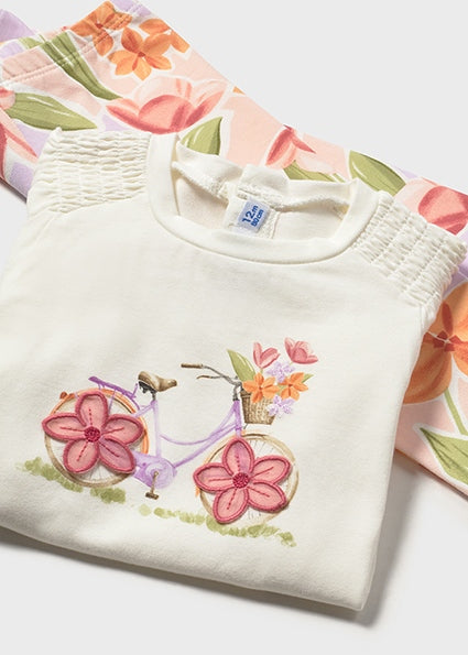 Mayoral Younger Girls Peach Floral Legging Set 1747