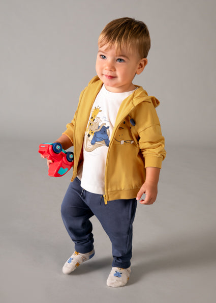 Mayoral Younger Boys Ochre 3 Piece Tracksuit 1833
