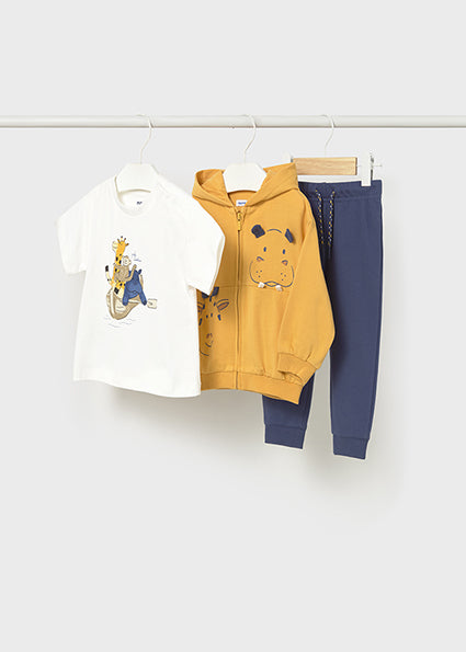 Mayoral Younger Boys Ochre 3 Piece Tracksuit 1833