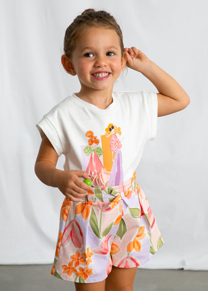 Mayoral Girls Blossom Short Sleeved T-Shirt 3005 075