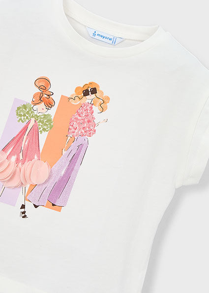 Mayoral Girls Blossom Short Sleeved T-Shirt 3005 075