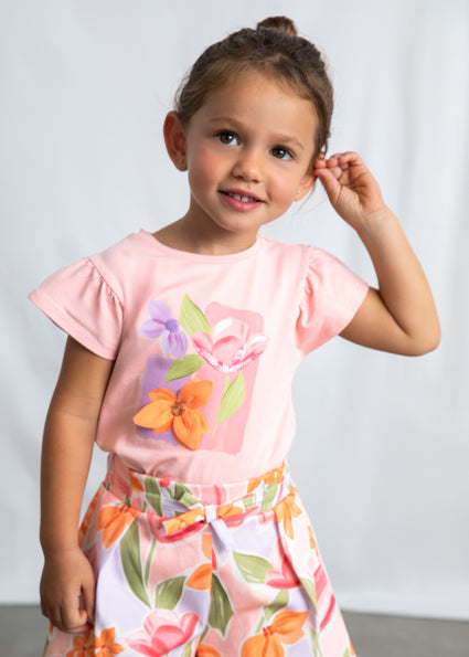 Mayoral Girls Blossom Short Sleeved T-Shirt 3007 083