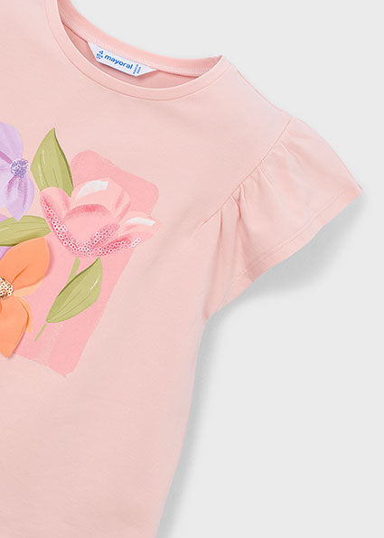 Mayoral Girls Blossom Short Sleeved T-Shirt 3007 083