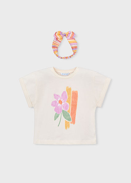 Mayoral Girls Printed T-Shirt With Headband 3010 094