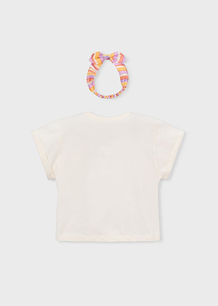 Mayoral Girls Printed T-Shirt With Headband 3010 094