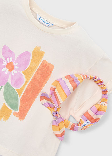 Mayoral Girls Printed T-Shirt With Headband 3010 094