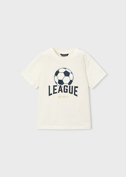 Mayoral Boys Cream Print Football T-Shirt  3074 069