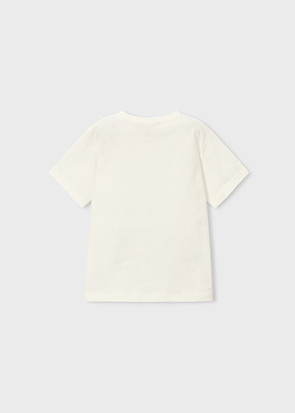 Mayoral Boys Cream Print Football T-Shirt  3074 069