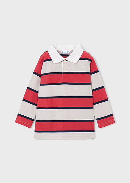 Mayoral Boys Long Sleeved Stripe Polo Shirt. 3111 091