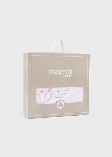 Mayoral Lemon and Pink Floral Baby Blanket 9025