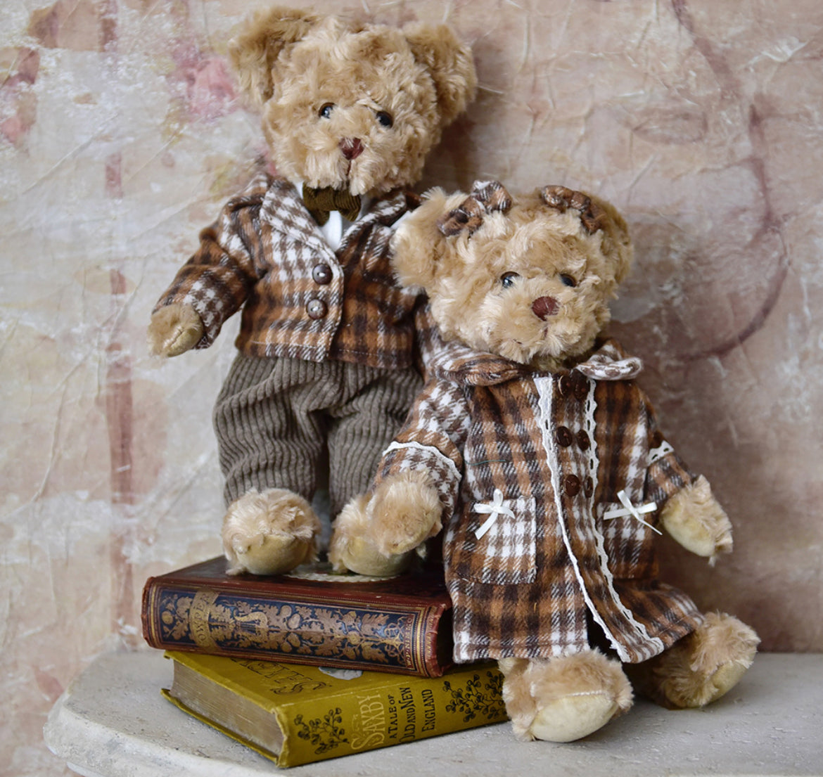 Teddy Bear Girl with Tweed Coat Dress