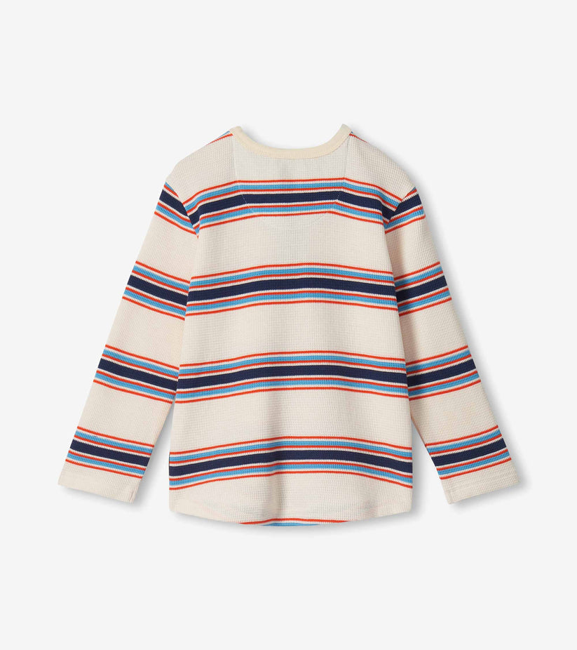 Hatley Boys Varsity Stripe Waffle Top
