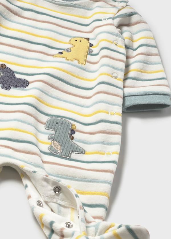 Mayoral Baby Boy Stripe Dino Romper