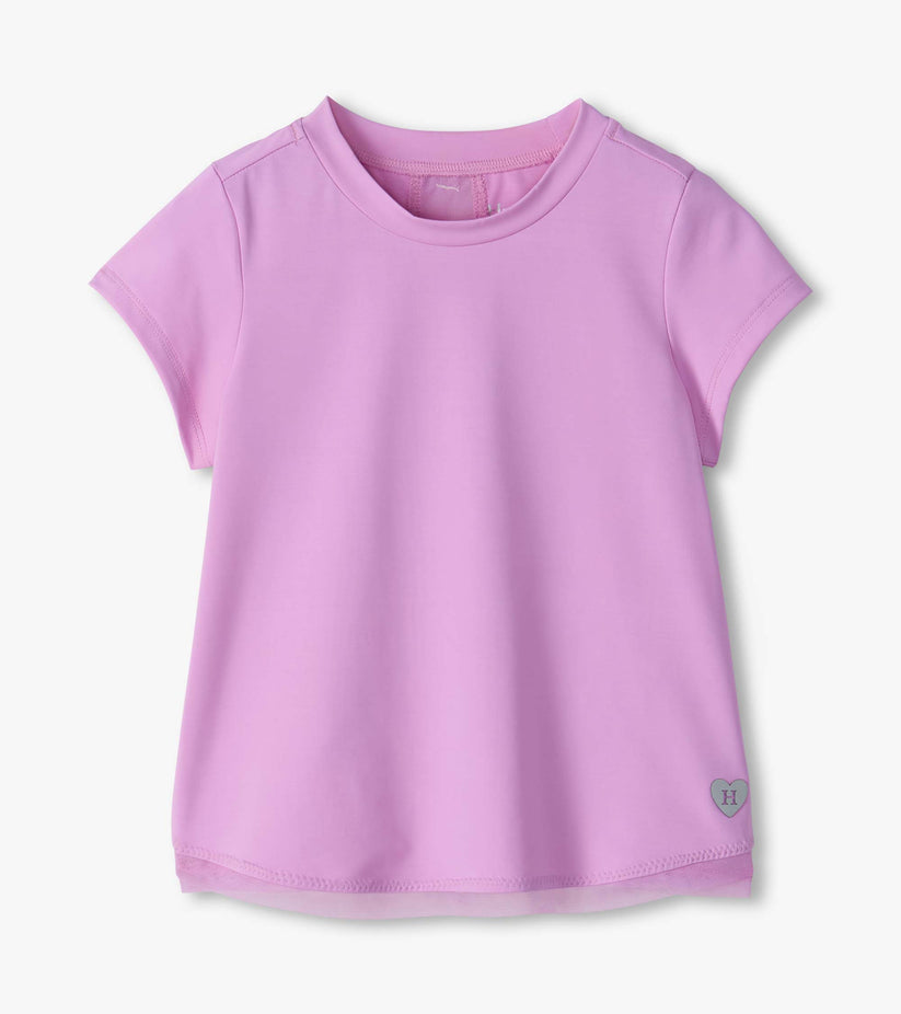 Hatley Girls Lilac Mesh Trim Top