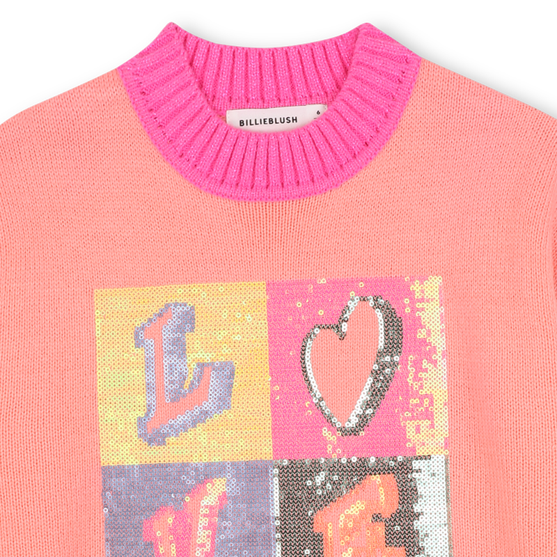 Billieblush Coral Knit Sequin Dress
