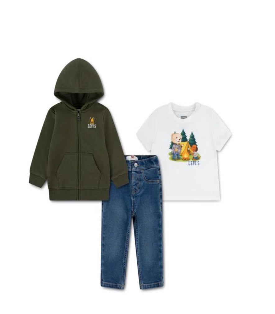 Levi’s Younger Boys 3 Piece Outfit-Olive
