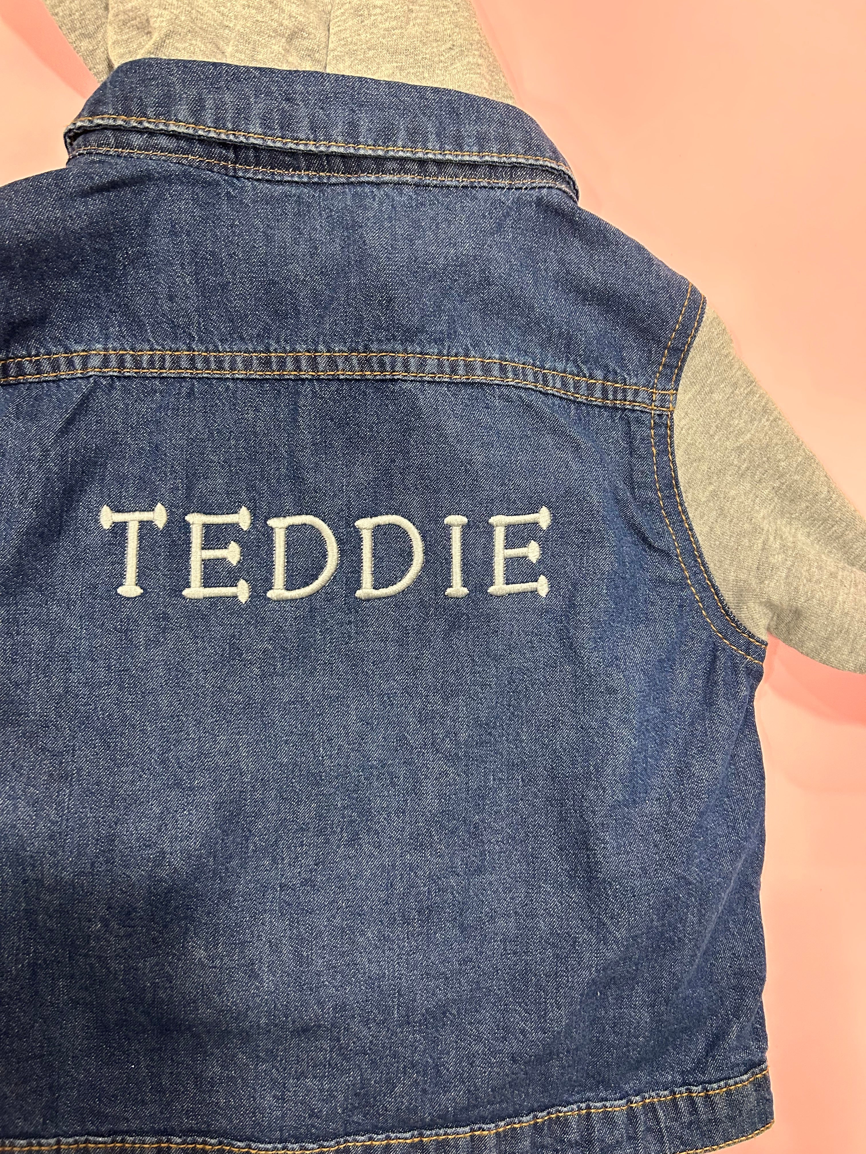 *NEW* Boys Personalised Hooded Denim Jacket