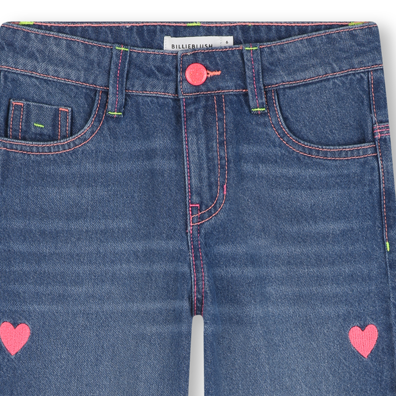 Billieblush Girls Denim Heart Wide Leg Jeans