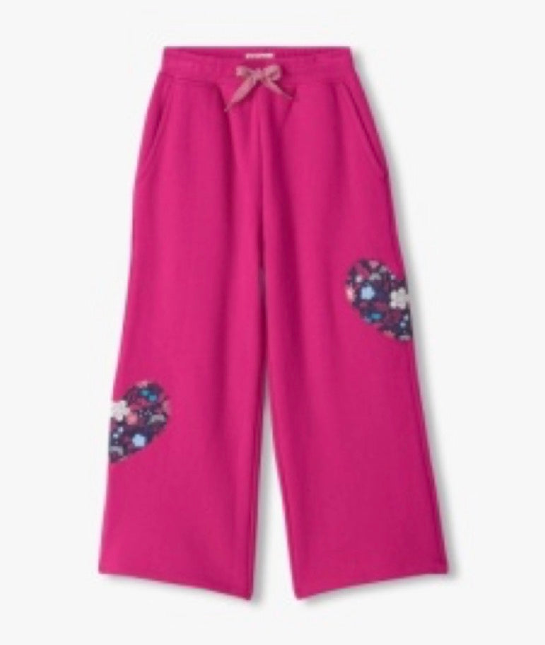 Hatley Girls Pink Patchwork Wide Leg Joggers