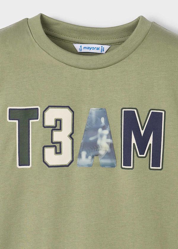 Mayoral Boys Long Sleeve Green Team Top